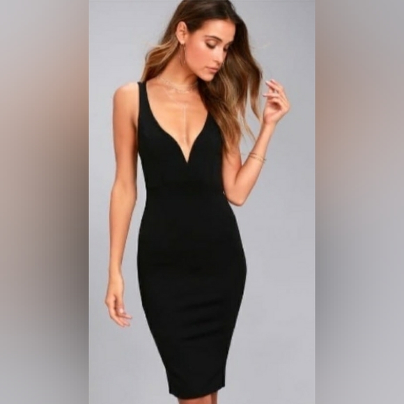 Lulus Dresses & Skirts - Lulu's NWT Black Pencil Dress Women's Strappy Cocktail Wedding Guest Sexy S